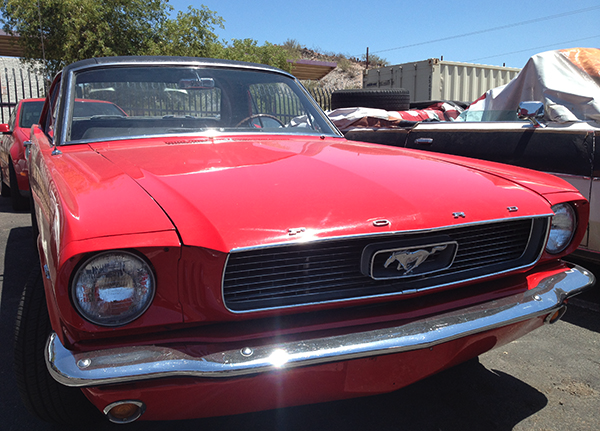 Classic red Ford Mustang